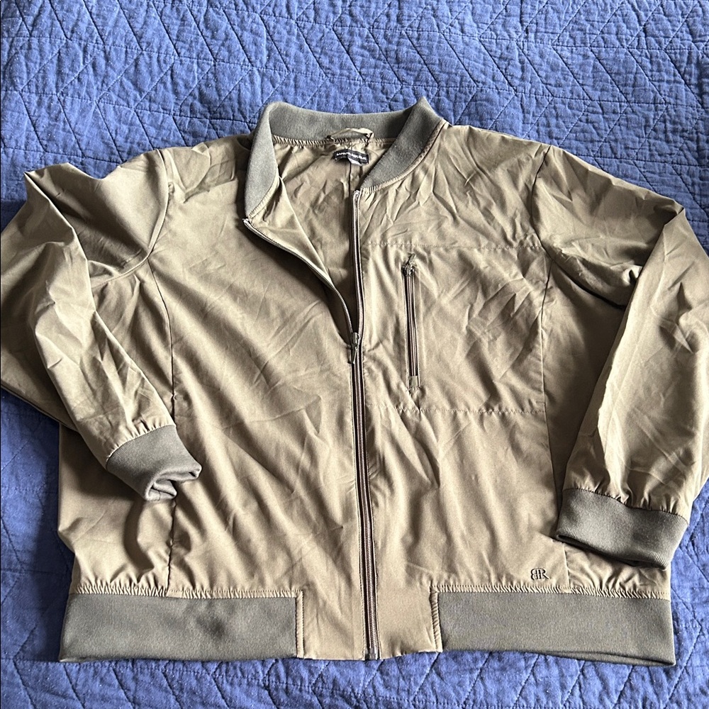 Banana Republic Men's Olive Bomber Jacket with Zip Front